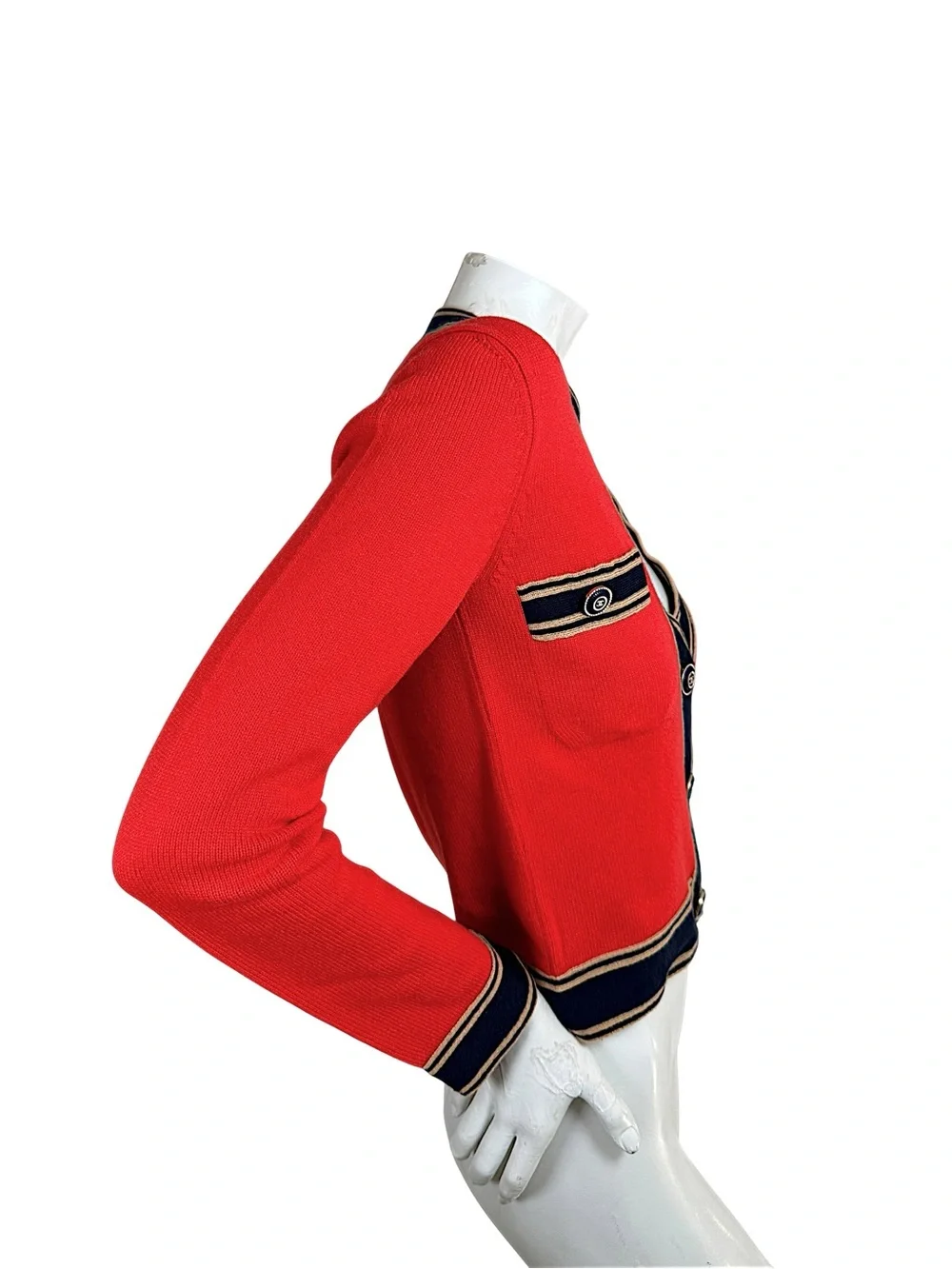 Chanel 20C Resort 2020 Red Cashmere CC Cardigan FR34 Runway Reference